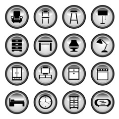 furniture buttons set vector