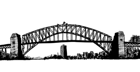 Obraz premium sydney bridge illustration