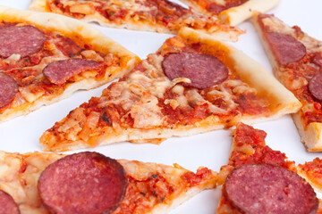 sliced salami pizza