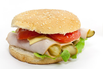Sandwich mit Schinken,Salat