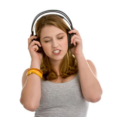 Frau h&ouml;rt Musik