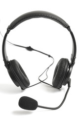 Black headphone with microphone