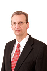 portrait of executive type whiite man on white background