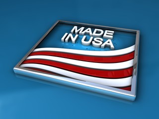 USA manufactoring and shiney flag