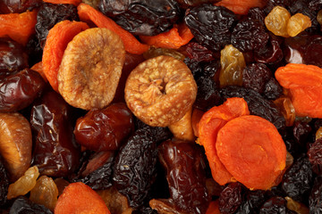 Various dried fruits close-up