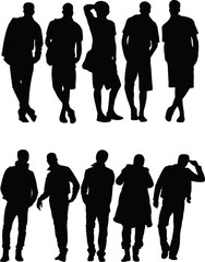 man silhouette collection - vector