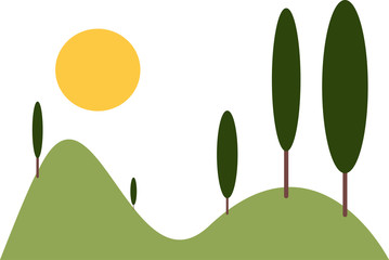 Italienische Landschaft - Zypressen