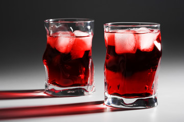glasses with a cocktail