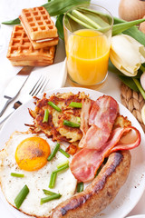 eggs and bacon breakfast
