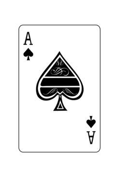 A isolated ace of spades playing card