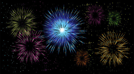 Fototapeta premium Fireworks, holiday night