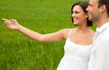 hand outstretched woman with boyfriend