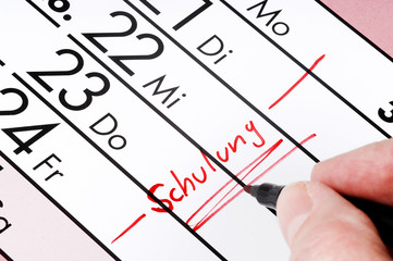 Schulung - Eintrag im Kalender