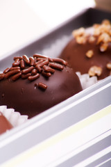 chocolate sweets in the box