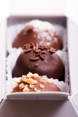 chocolate sweets in the box
