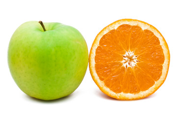 Fototapeta na wymiar Orange and apple