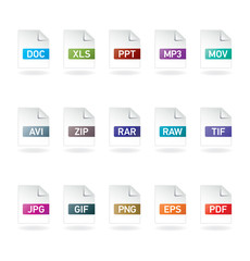 File formats icon set