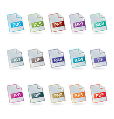 File formats icon set