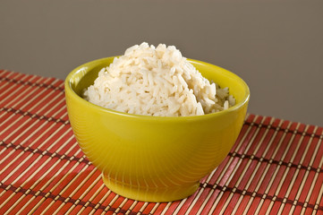 White rice in bowl.