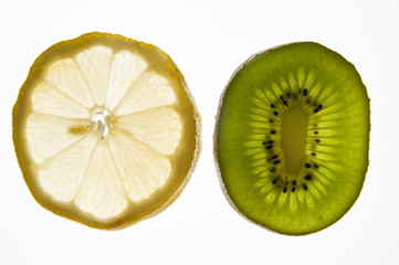 Fototapeta na wymiar kiwi and lemon