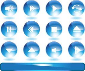 Media Player Glass Icons