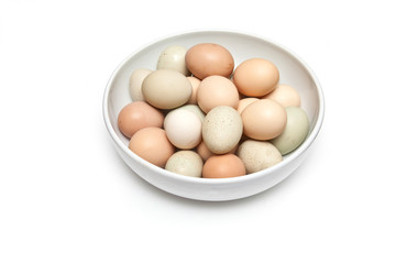 Bowl of free range eggs