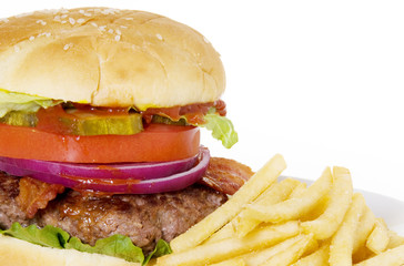Burger and Fries Closeup