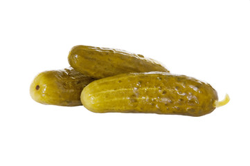 Three Dill Pickles Isolated