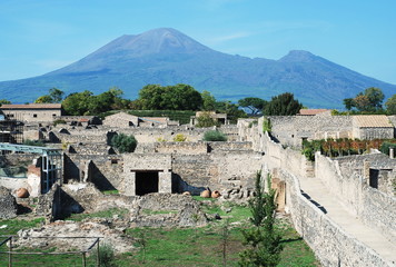 Fototapeta na wymiar Pompeje i Wezuwiusz