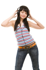 Fototapeta premium young woman in headphones