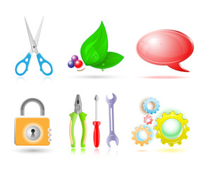 Vector 3d set of icon