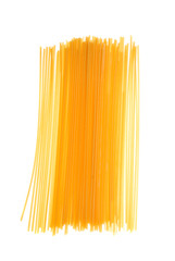 uncooked spaghetti noodles isolated