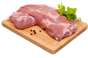 Fresh raw pork isolated on white background