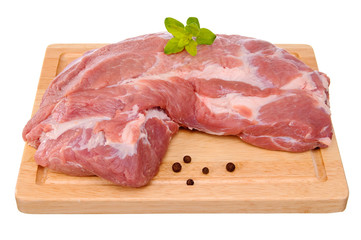 Fresh raw pork isolated on white background