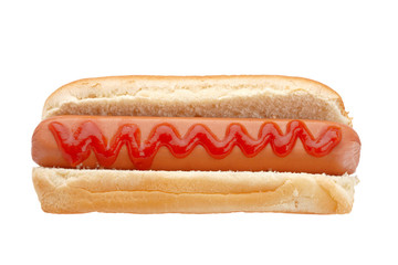 Hot dog with ketchup