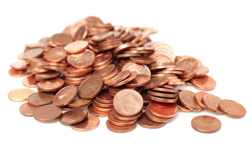 coins  on white background