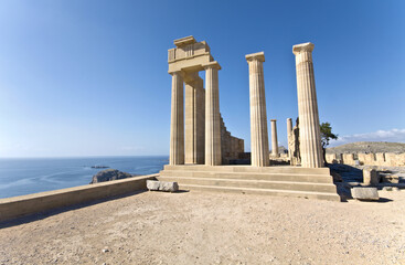 Ancient temple of Apollo at Lindos, Rhodes island, Greece