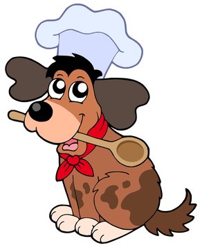 Cartoon Dog Chef With Spoon