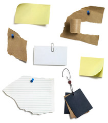 post it and paper tag with pin