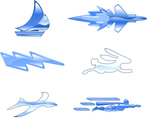 Speed Icon Set Series Design Elements