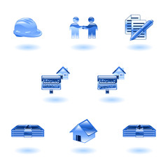 Naklejka premium A set of shiny glossy real estate icons