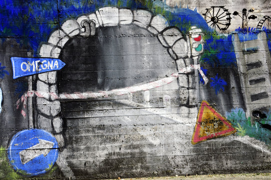 Fototapeta Graffiti, galleria di Omegna
