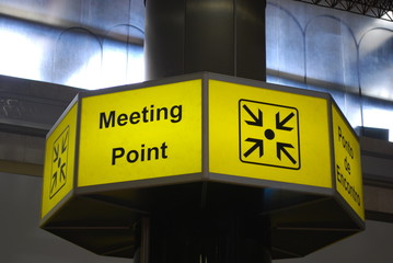 Meeting point sign on airport