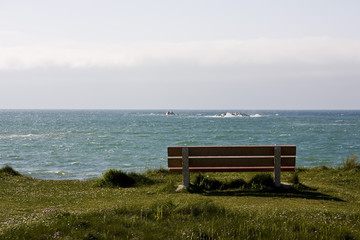 Naklejka na ściany i meble bench in front of the sea