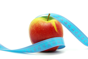 apple and measuring tape