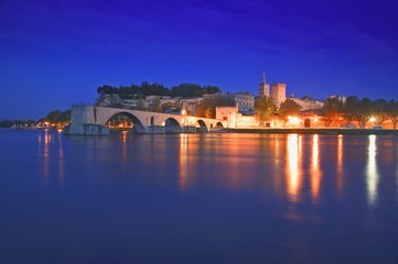 Avignon from Rhone River Provence France