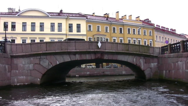 Canal with bridges in Petersburg