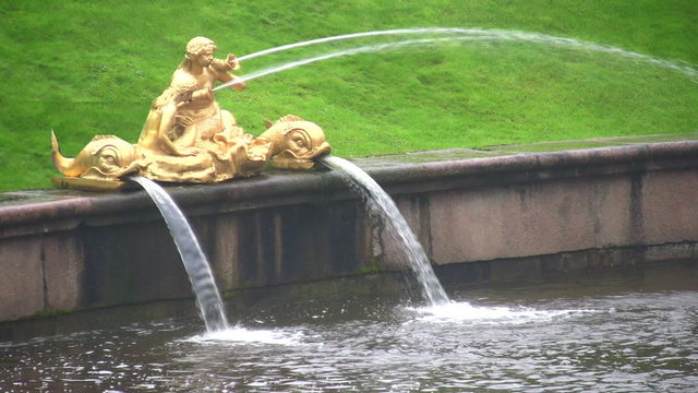 fountain. Peterhof. Petersburg.