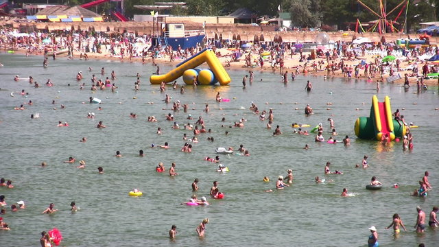 crowd on beach