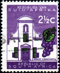Afrique du Sud. Groot Constantia. Timbre postal.